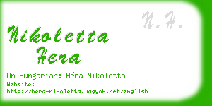 nikoletta hera business card