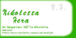 nikoletta hera business card